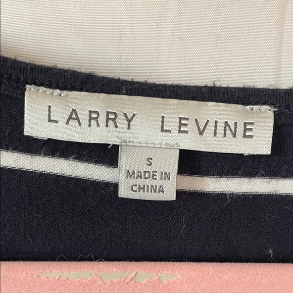 Larry Levine Black and White Striped Tunic - Picture 2 of 3